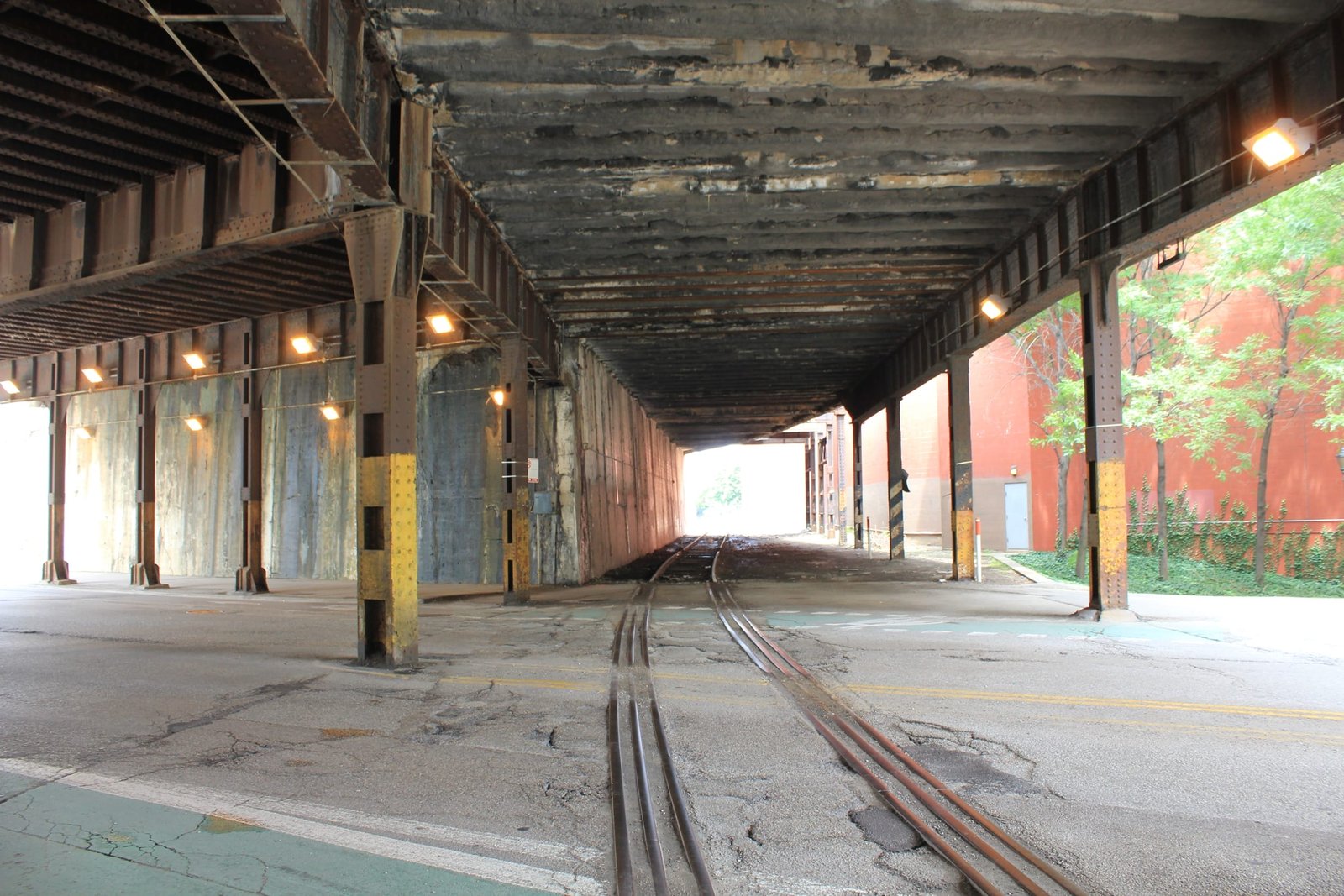 Looking north, under bridge